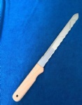Double Sawtooth Blade Knife  in Wooden Handle
