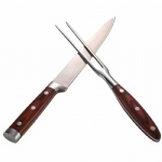 2PCS stainless steel 8inch kitchen knife and fork with PAKA wood forged handle