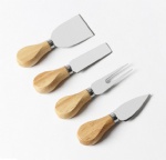 4PCS Cheese Knives With Rubber Wooden Handle