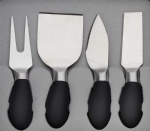 Stainless Steel 4PCS Cheese Knife Set With Soft Handle