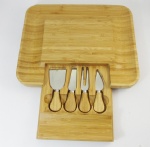 4PCS Bamboo Cheese Knife Set In Wooden Bamboo Board