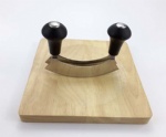 double knife blade pizza cutter mezzaluna knife