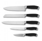 Stainless Steel 420J2 Chef knife bread knife set with black color