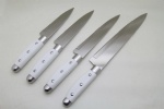 Different Size Chef Knife With Plastic Handle White Color
