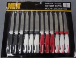 12pcs Utility Knives With PP Handle Double Color